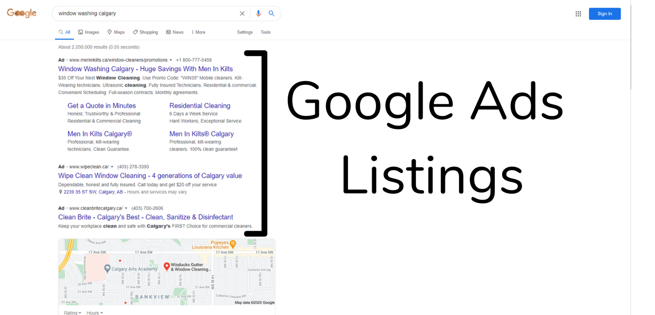 Google Ads Listings