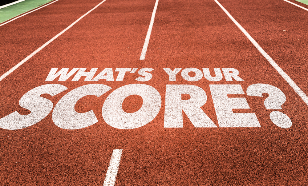 Whats Your Score? written on running track